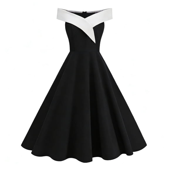Ahabrexf Sleeveless Dress for Women, Elegant Vintage-Inspired Gown with Princess Seams for Evening Parties and Spring Celebrations