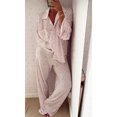 thumbnail image 2 of xiaxaixu Ensemble de Pyjama pour Femmes, Imprimé Fraise, Col Rabattu, Manches Longues, Hauts et Pantalons, Tenues de Détente 2 Pcs, 2 of 6
