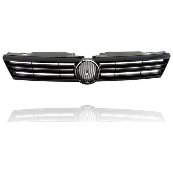 Grille - Cooling Direct Fit/For 5C6853651QWA 11-14 VW Volkswagen Jetta-Sedan - Front, Matte Black, With Emblem Provision