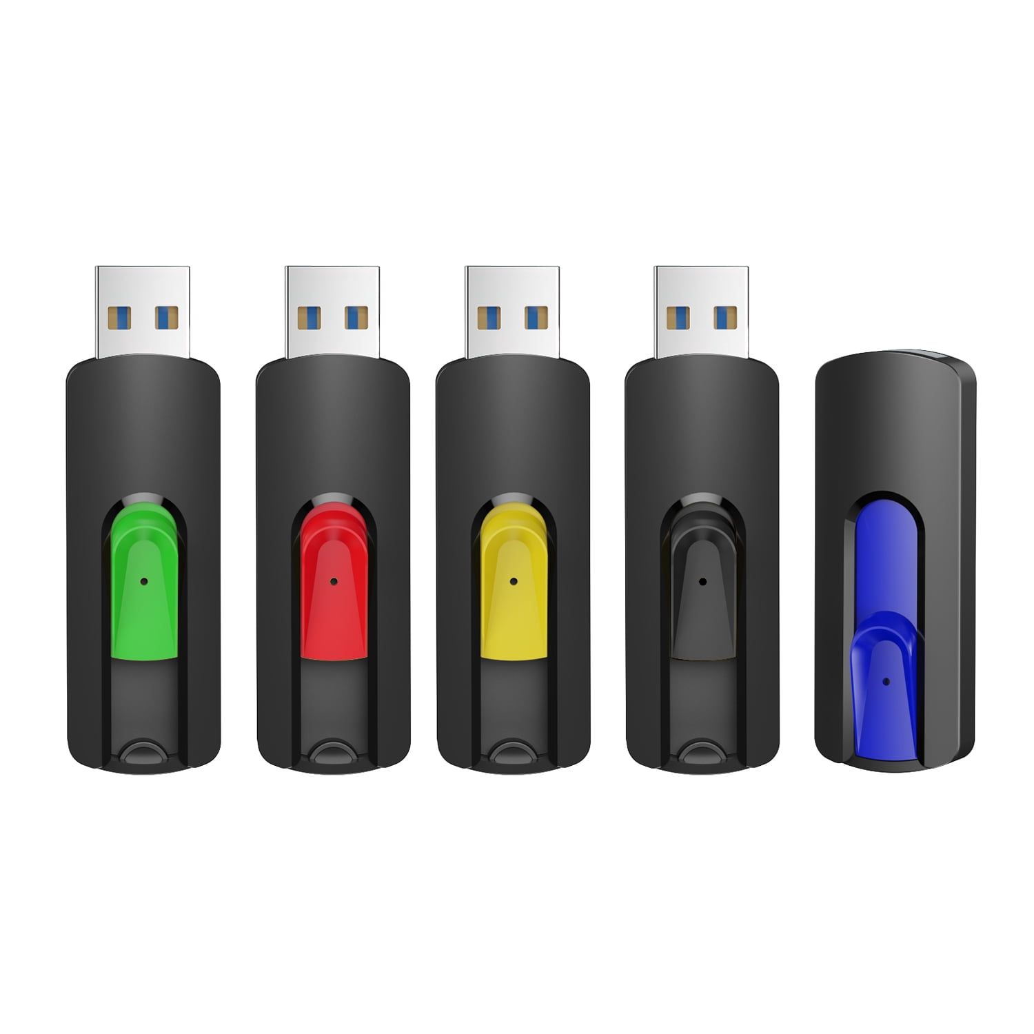 Kootion 32GB USB 3.0 Flash Drive, Memory Stick for Laptop Backup, Multicolor, 5 Pack, 5 Total Count