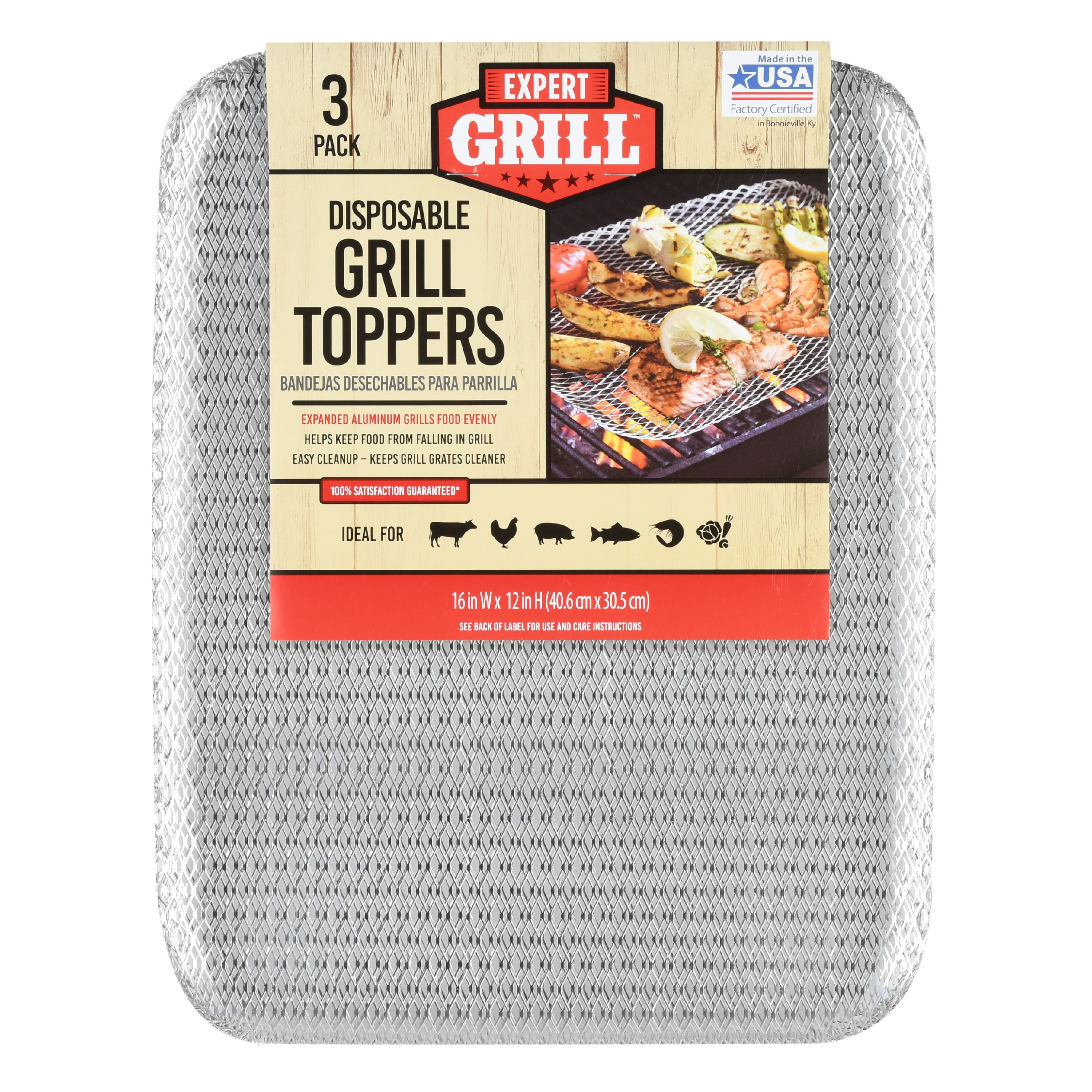 Expert Grill Disposable Grill Topper, 16' x 12', 3-Pack