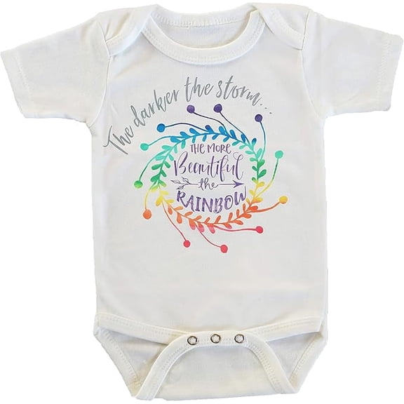 The Darker The Storm The More Beautiful The Rainbow Onesie/Bodysuit