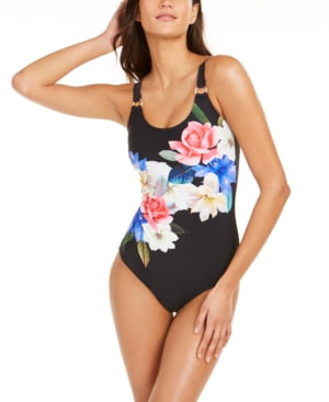 calvin klein floral one piece swimsuit