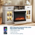 thumbnail image 3 of IVV 58-Inch TV Stand with 24" Electric Fireplace Insert, LED Entertainment Center with 2 Glass Doors & 2 Drawers & Adjustable Light Strip, Rustic Media Cabinet for Living Room, Brown+White, 3 of 7