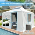 thumbnail image 4 of White 10'X12' Universal Gazebo Cover with Sidewalls, All-Weather Waterproof Enclosure, Mesh Windows & Zippered Door, 4 of 9