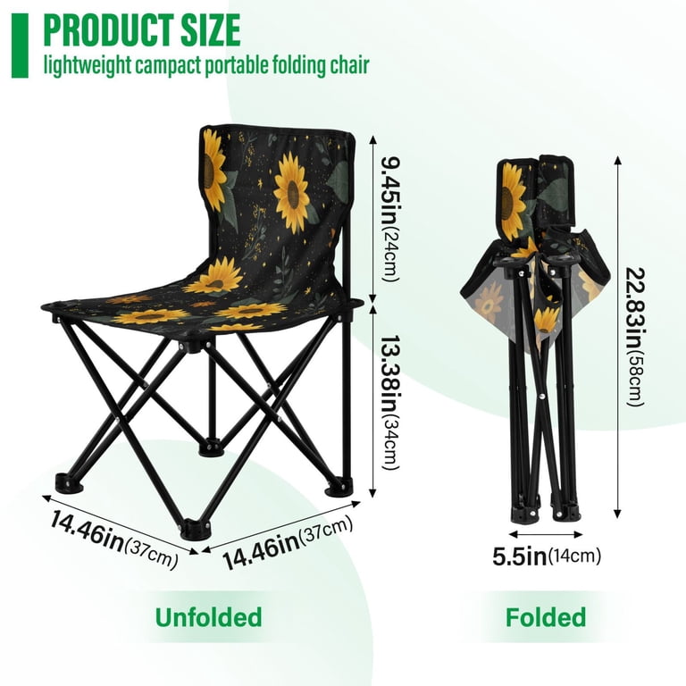 600D Oxford Camping Chair Portable Foldable Chair Supports 220 lbs