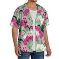 thumbnail image 2 of Kdxio Men's Hawaiian Shirt for Men Short Sleeve Shirt Orchids Flowers Summer Casual Holiday Beach Button Down T-Shirts, 2 of 7