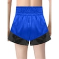 thumbnail image 7 of vastwit Youth Kids Boys Boxing Robe Hooded Cape and Shorts Set 2-Piece Kickboxing Uniform Training Outfit Blue Gold Black 10, 7 of 7