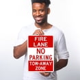 thumbnail image 2 of Fire Lane Header No Parking Tow Away Zone Sign, 10x14 Aluminum, 2 of 8