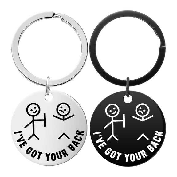 2Pcs Funny Gifts Best Friend Keychain for Friends BFF Besties Companion I Got Your Back Stick Figures for Daughter Son Families Women Men Christmas Birthday Valentine Graduation Stocking Stuffers