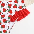 thumbnail image 6 of Xijirk Girls Swimsuit,Two Piece Swimwear with Adjustable Suspenders Straps Colorful Floral Graphic Print Pull On Closure Girls Swimsuit Set for Summer Beach Pool,Z01 Red,18-24 Months, 6 of 8