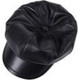 thumbnail image 2 of LinYooLi Women PU Leather 8 Panel Newsboy Hats Vintage Visor Beret Baker Boy Caps, 2 of 5