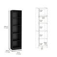 thumbnail image 7 of Youmumeub Black Compact Bookcase with Multiple Shelves - Slim Storage for Books and Display, Ideal for Small Spaces, Living Rooms, and Offices, Perfect for Modern Homes, 7 of 7