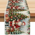 thumbnail image 2 of MXTPOV Christmas Table Runner, Plain Printed Table Runner for Dining Table, Christmas Tree Santa Claus Deers Pattern Table Runner, Home Decor, 13 x 72 inch, 2 of 6