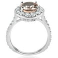 thumbnail image 3 of Pompeii 3 ct Oval Halo Morganite Diamond Vintage Engagement Ring 14k White Gold, 3 of 3