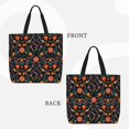 thumbnail image 2 of Fuzoiu Mexican Flower And Birds Print Durable Tote Bag,Shoulder Bag with Zipper Closure,Casual Tote's Handbag,for Daily Use, Shopping, School, Work, 2 of 7