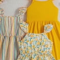 thumbnail image 4 of Gibobby Little Girls Summer Fashion Casual A-Line Dresses 3 Pack Cute Flutter Ruffle Strap Tank Sleeveless Outfits for 3-8 Years Girls(7-8 Years,Orange), 4 of 4