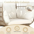 thumbnail image 5 of CL.HPAHKL Wicker Egg Chair, Rattan Egg Basket Chair Indoor Outdoor Patio Lounge Chair with Cushion and Stand Oversized Egg-Shaped Chair for Porch, Balcony, Garden, Living Room, Bedroom, White, 5 of 10