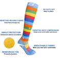 thumbnail image 6 of 3 Pairs Plus size compression socks wide calf ​ 20-30 mmhg knee high circulation swelling 2XL 3XL 4XL 5XL, 6 of 8