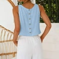 thumbnail image 4 of cocolona Womens Summer Linen Tank Tops Crew Neck Sleeveless Lightweight Shirts Fashion Casual Loose Solid Color Tank Tops Blouse, 4 of 7