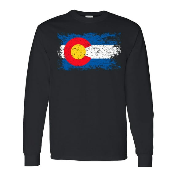 Inktastic Colorado Flag Distressed Look Long Sleeve T-Shirt