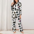 thumbnail image 2 of Pajama Sets for Women 2 Pcs, cool camera Button Down Long Sleeve Sleepwear Lounge PJ Sets, 2 of 6
