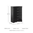 thumbnail image 4 of Ashley Furniture Huey Vineyards 5 Drawer Wood Chest in Black, 4 of 9