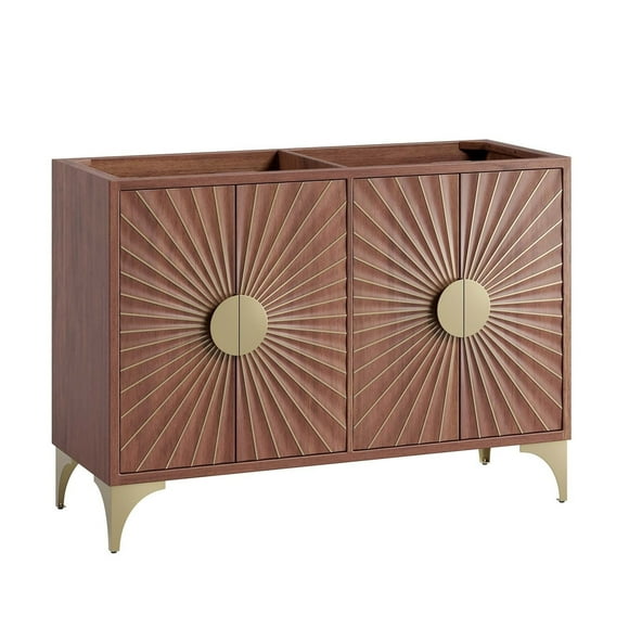 Modway Daylight 48" Double Sink Compatible (Not Included) Bathroom Vanity Cabinet in Walnut