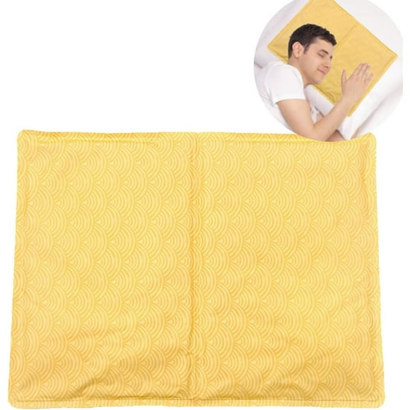 YellowReusable Gel Ice Pack for Sleeping, Cold Pillow Pad, Head Cooling Ice Pad, Chill Pillow Cooling Pad, Relieve Headaches, Migraines, Fevers, Hot Flashes, Night Sweats (Green)