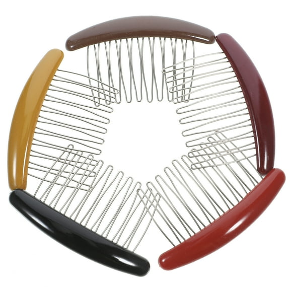 HOKARUA 5pcs Women Hair Side Combs French Twist Hair Combs Decorative Hair Accessories Girls Hairpin