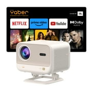 Yaber L2 Plus 1080P Projector, 460ISO, JBL Speakers with Dolby Audio, Auto Focus & Keystone, WiFi 6, Bluetooth Speakers, Home Theater Projector, Cream