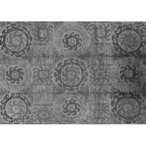 Ahgly Company Indoor Rectangle Oriental Gray Industrial Area Rugs, 8' x 10'