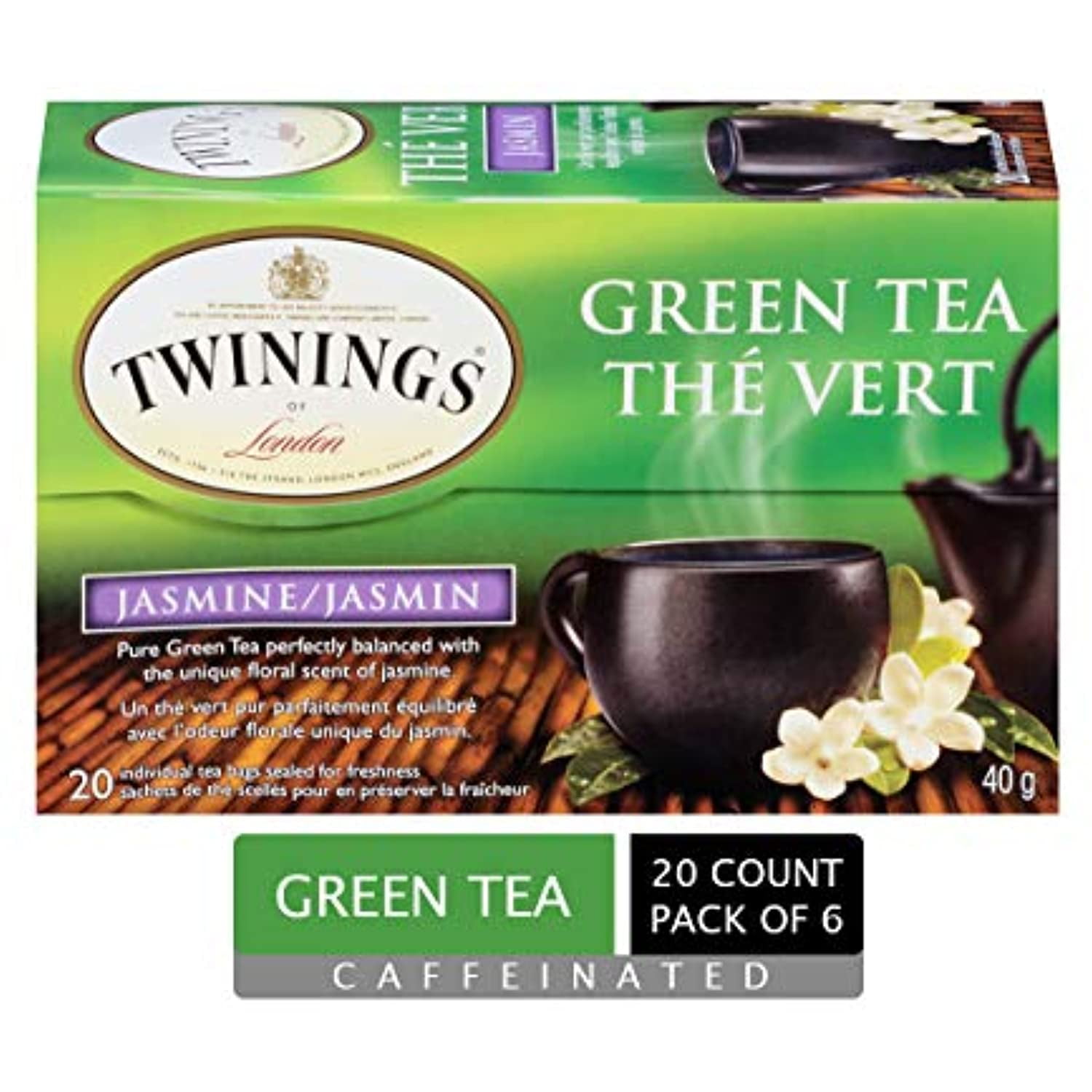 Twinings Jasmine Green Tea 20 Tea Bags (Pack Of 6)