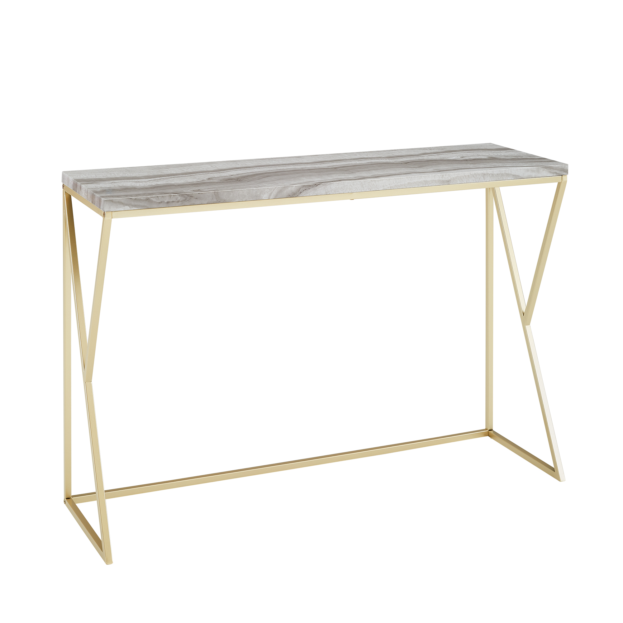Manor Park Glam Modern Open Entryway Table, Faux Grey Vein Marble