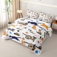 thumbnail image 3 of jejeloiu Cartoon Cat Animal Quilt King Kids,Cute Kitten Pattern King Coverlet Set,3-Piece, 3 of 7