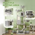 thumbnail image 3 of Large Light Grey Cat Tree - 81" Multi-Level Condo Tower w/ Scratching Posts, Beds & Hammocks for Living Room, Bedroom & Play., 3 of 7
