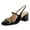 Black, variant on Women Stylish Block Chunky Mid Heels Slingback Pumps Square Closed Toe Slip On Metal Chain Office Dressy Shoes Size 12 Purple