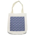thumbnail image 1 of Floral Tote Bag, Peacock Tail Outlined Motif and Illustration of Calla Lily Flower and Green Leaves, Cloth Linen Reusable Bag for Shopping Books Beach and More, 16.5" X 14", Cream, by Ambesonne, 1 of 2