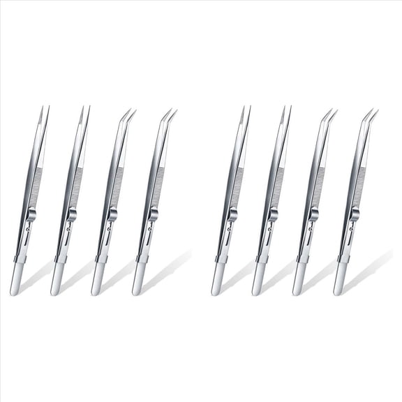 8 Pieces Soldering Tweezer ESD Anti-Static Industrial Electronic Tweezers Tool Set for Jewelry Makeing Craft