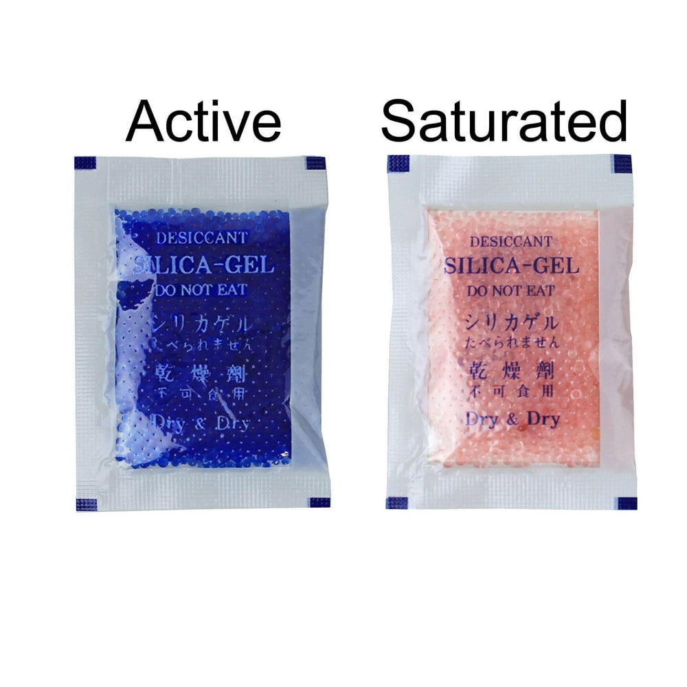 5 Gram [50 Packs] "Dry & Dry" Premium Blue Indicating Silica Gel Packets Rechargeable