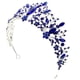 thumbnail image 4 of Corona barroca Encantadora Diadema de aleación de diamantes de imitación Tiara Pasador de pelo para boda Fiesta nupcial Cumpleaños (Azul), 4 of 5