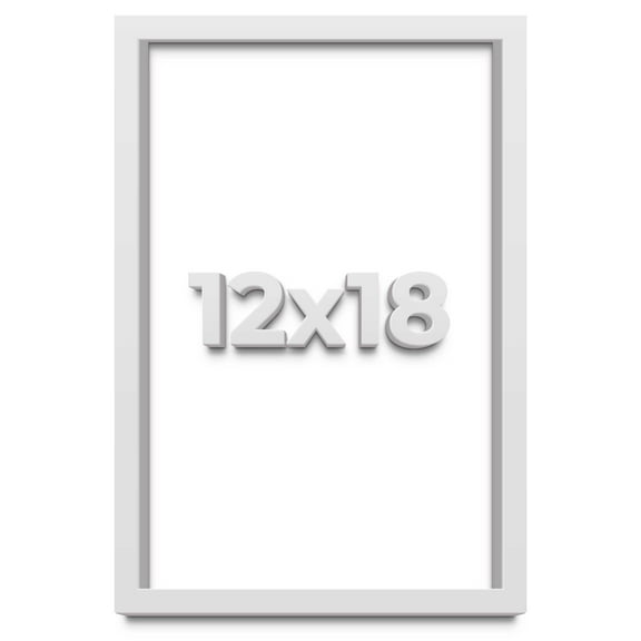 12x18 White Shadowbox Frame - Interior Size 12x18 by 1 Inches - Made to Display Items Up To 1 Inches Deep