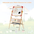 thumbnail image 3 of Costway Caballete Pizarra de Madera para Niños 3 en 1 Pizarra Blanca de Doble Cara Rotatoria Caballete Infantil Bandeja de Dibujo para 3+ Años, 3 of 9