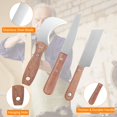 thumbnail image 3 of Cuchillo 3pcs Cortadores de acero Cortadores inoxidables Gruesos Rectos espejo Pulido Fácil de Agarrar de Madera para Baldosas de Pared PlásTico de Madera, 3 of 7