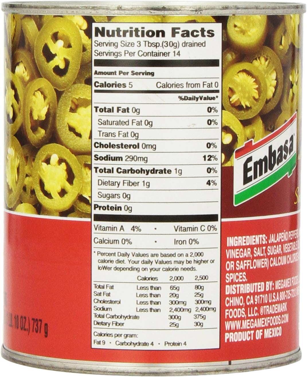 (Pack of 12) Embasa Sliced Jalapenos Nacho 26 oz