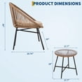 thumbnail image 2 of 3 Piece Patio Rattan Bistro Set, Outdoor All Weather PE Wicker Conversation Furniture Set with 2 Chairs, Cushions & Tempered Glass Top for Poolside/Porch/Garden/Yard, 2 of 9