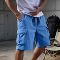 thumbnail image 2 of Cargo Shorts for Men Relaxed Fit Drawstring Waist Hiking Shorts Multi Pockets Outdoor Casual Athletic Short Pants, L, 2 of 7