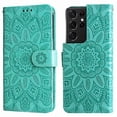 thumbnail image 1 of Funda tipo cartera GANGXUN para Samsung Galaxy S21 Ultra , diseño girasol, cuero PU, soporte, cierre magnético, tarjetero, 1 of 5
