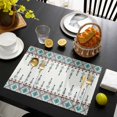 thumbnail image 3 of Teal Black Boho Placemats Set of 8, Vintage Ethnic Tribe Abstract Art Retro Placemats for Dining Table, Place Mats for Kitchen Tabletop, Waterproof Wipeable Dining Table Mats Set, 3 of 9