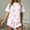 Pink, variant on Elvqul Women's Ruffled Hem Short Sleeve Shorts Pajama Set